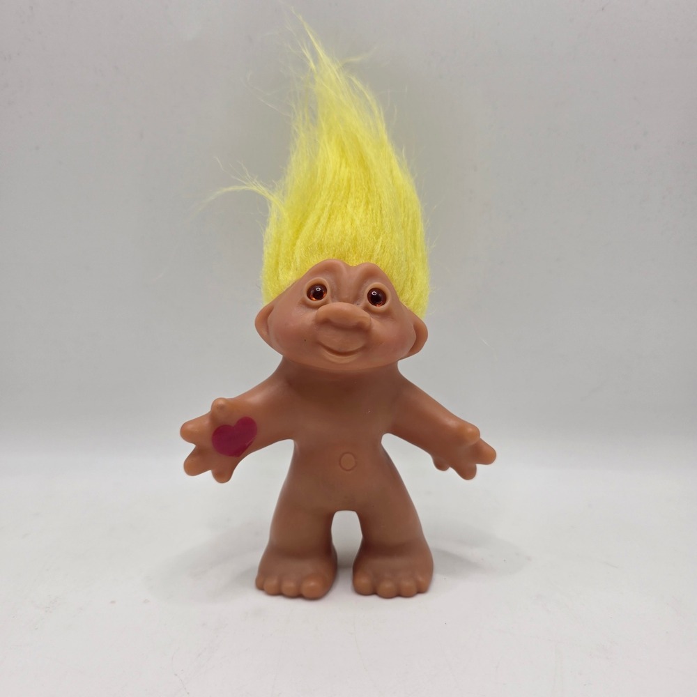 Playmates Toys Troll Doll Kids Yellow Hair Heart Tattoo Vintage 2001 Collectible